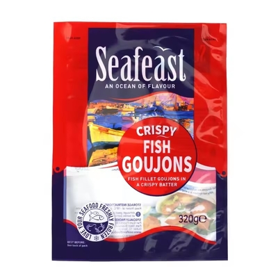カスタム プリント バキュム 魚 鶏 冷凍食品 包装 3 面 密封 ローゴ付き プラスチック袋