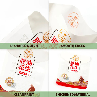カスタムプリント食品グレードのプラスチック3面シール袋 透明な窓