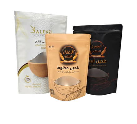 カスタム デジタル 印刷 プラスチック 糖 食品 貯蔵 梱包 バッグ  Ziplock 透明 窓 スタンドアップ ポケット
