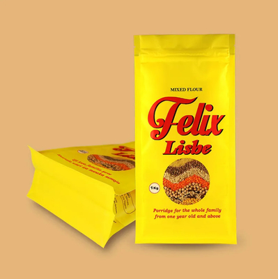 カスタム・ジッパー・パウダー フラット・ボトム・ポーチ 食品ナッツ 収納ポーチ クリア・ジッパー・ロック 自閉包装袋 サイド・ガセット・ポーチ