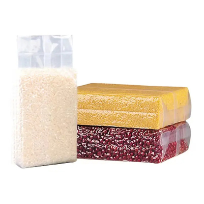 安い透明ナイロンプラスチック包装袋 堅いサイドガセット 密封 1KG/100kg 米食品用真空包装袋