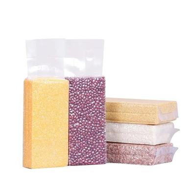 安い透明ナイロンプラスチック包装袋 堅いサイドガセット 密封 1KG/100kg 米食品用真空包装袋