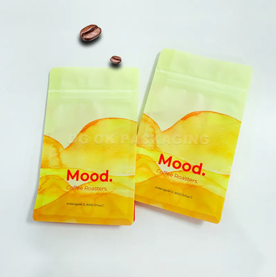 カスタムロゴ サイドガセット フラットボトム コーヒー豆 包装 ラミネート 100g 150g 250g 500g 1kg バッグ バルブ付き