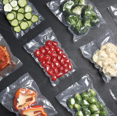 カスタム 30x30cm 貯蔵器 冷凍食品包装袋 透明プラスチック ナイロン真空シール袋 食品 肉 魚 果物