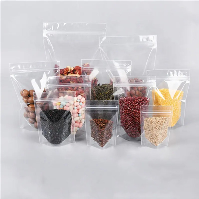 食品 Ziplock クリア カスタムプリント スタンドアップ ポケット Zip Lock 包装 ザイプ付き 透明性のあるプラスチック袋