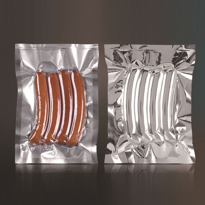 カスタマイズされた食品グレードのプラスチック,純アルミ,透明な3面密閉真空袋,蒸気袋,食品保管パッケージ