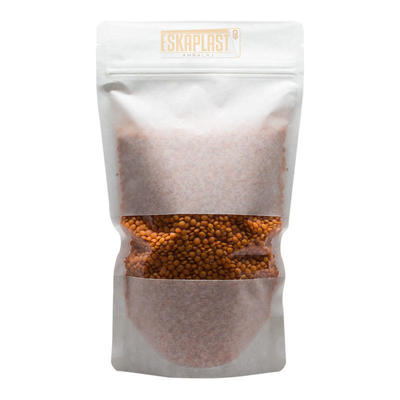 白い牛皮袋 (立立バッグ) 小窓付き,カスタムプリントジッパー,クラフト紙立立バッグ/食品包装袋