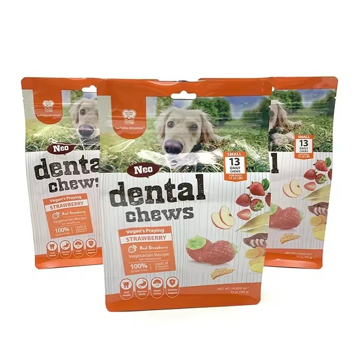 8 面 密封 リートート プラスチック 犬用 包装 トリート 飼料 猫用  Zip 収納 サイド ガッセット スタンドアップ 袋 ペット用 食品