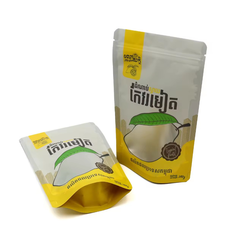 再封印可能なラミネートプラスチック スタンドアップ 食品袋 梱包 カスタム プリント デザイン  Ziplock ポリ バッグ ドライフルーツ