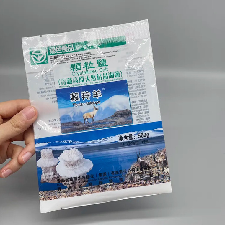 カスタムプリント 三面シール 真空バックシール袋 塩用 プラスチック ホワイト マイラー ザイプ袋 透明窓付きパッケージ