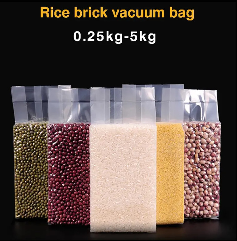 グラビア印刷 食品 米 包装 真空 プラスチック 1kg 2Kg 5Kg 10Kg Pe 熱密封袋 ハンドル付き