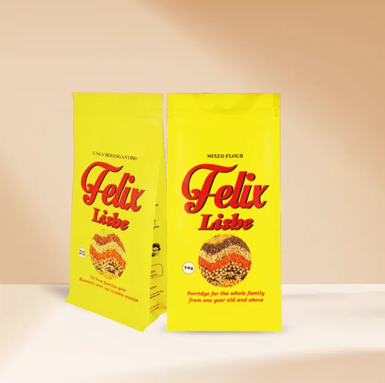 カスタム・ジッパー・パウダー フラット・ボトム・ポーチ 食品ナッツ 収納ポーチ クリア・ジッパー・ロック 自閉包装袋 サイド・ガセット・ポーチ