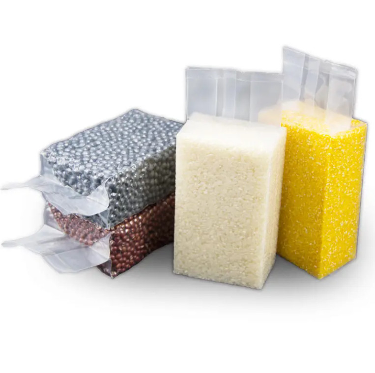 安い透明ナイロンプラスチック包装袋 堅いサイドガセット 密封 1KG/100kg 米食品用真空包装袋