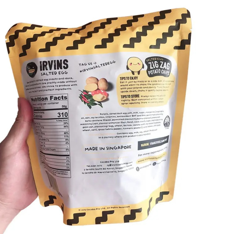 ポテトチップス 梱包 パーソナライゼーション シップロック スタンドアップ アルミ製紙 プラスチック製 食品パック ポケット バッグ チップス スナック食品
