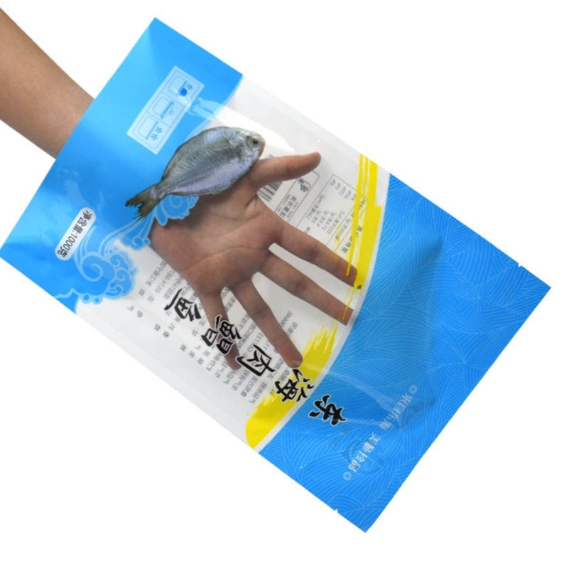 カスタマイズされた印刷、ヒートシール、ラミネート加工、漏れ防止ナイロンフラットバッグ、プラスチック肉および魚冷凍食品包装、真空バッグ